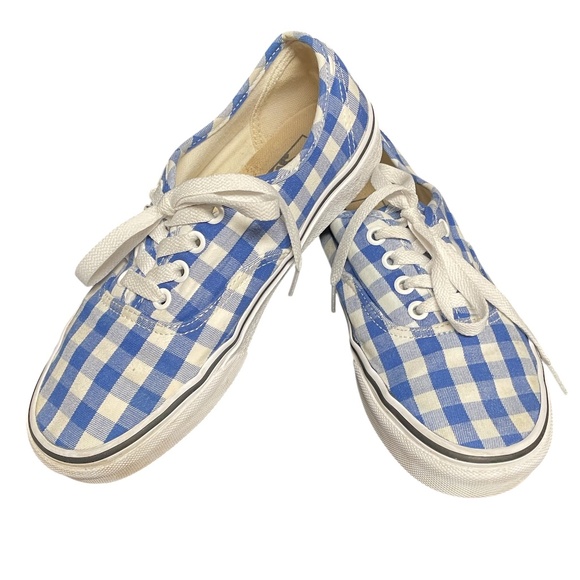 Vans Off The Wall Checkered / Gingham Blue/white Shoes Size 6.5 - Picture 1 of 5